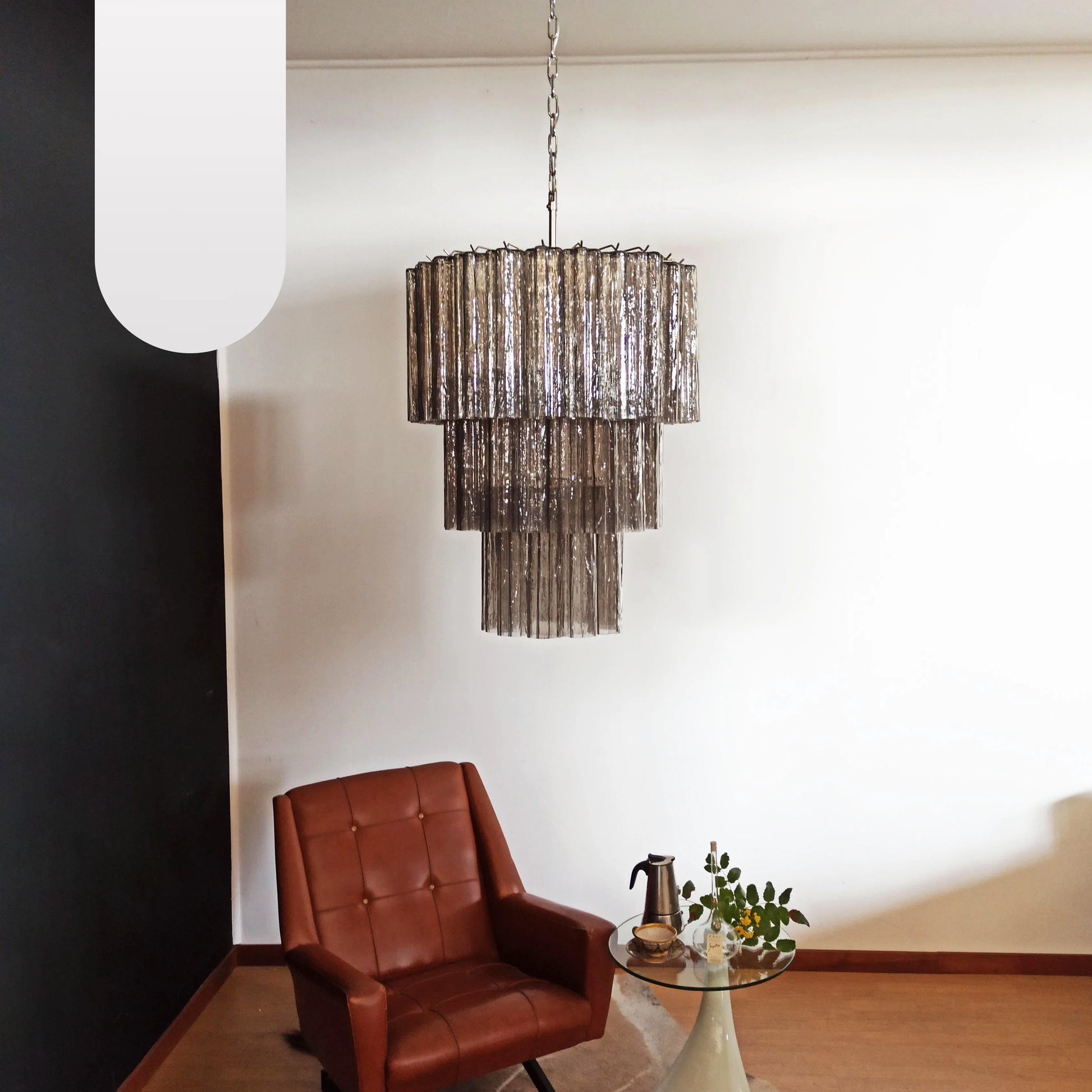 Murano Smoked Glass Tube Chandelier - Nuvé