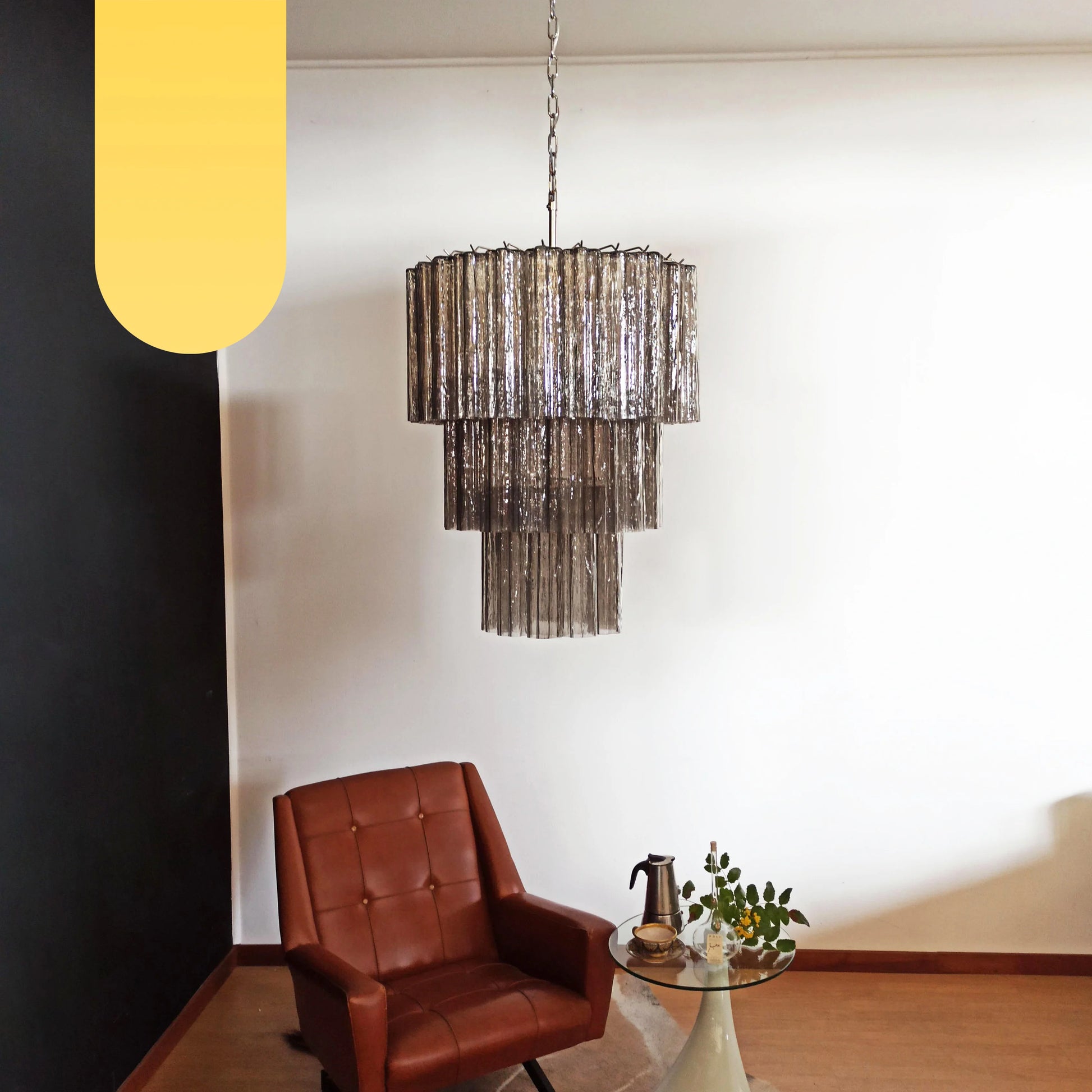 Murano Smoked Glass Tube Chandelier - Nuvé