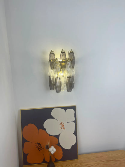Murano Smoked Transparent Glass Wall Sconces - Nuvé