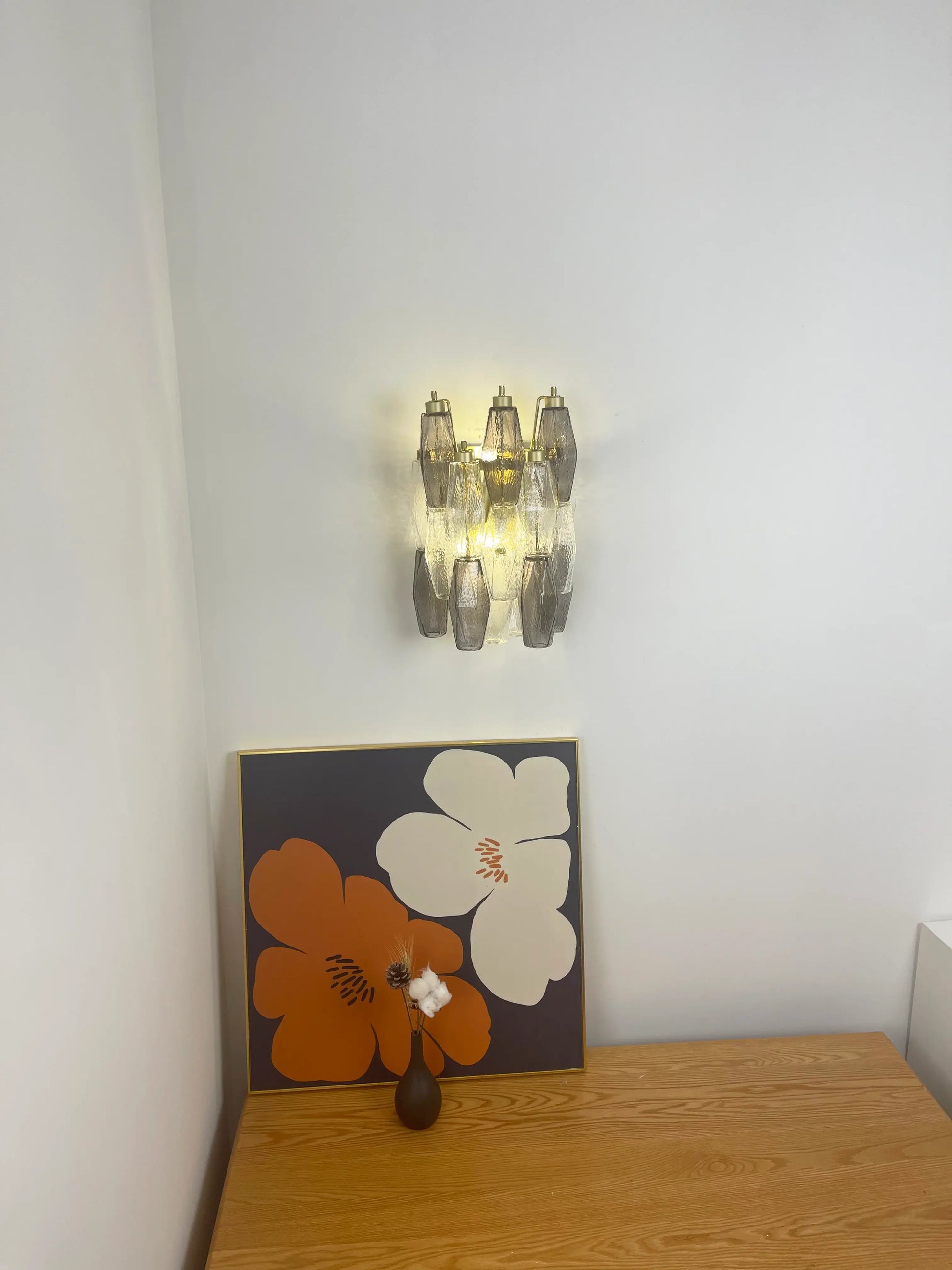 Murano Smoked Transparent Glass Wall Sconces - Nuvé