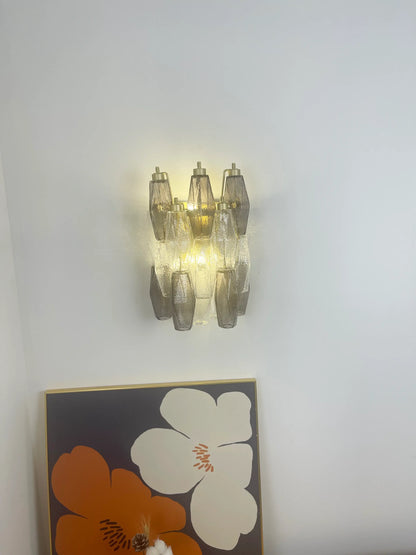 Murano Smoked Transparent Glass Wall Sconces - Nuvé