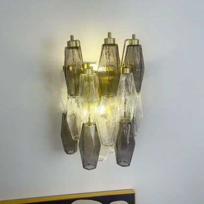 Murano Smoked Transparent Glass Wall Sconces - Nuvé