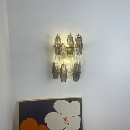 Murano Smoked Transparent Glass Wall Sconces - Nuvé