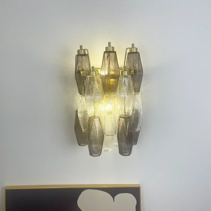 Murano Smoked Transparent Glass Wall Sconces - Nuvé