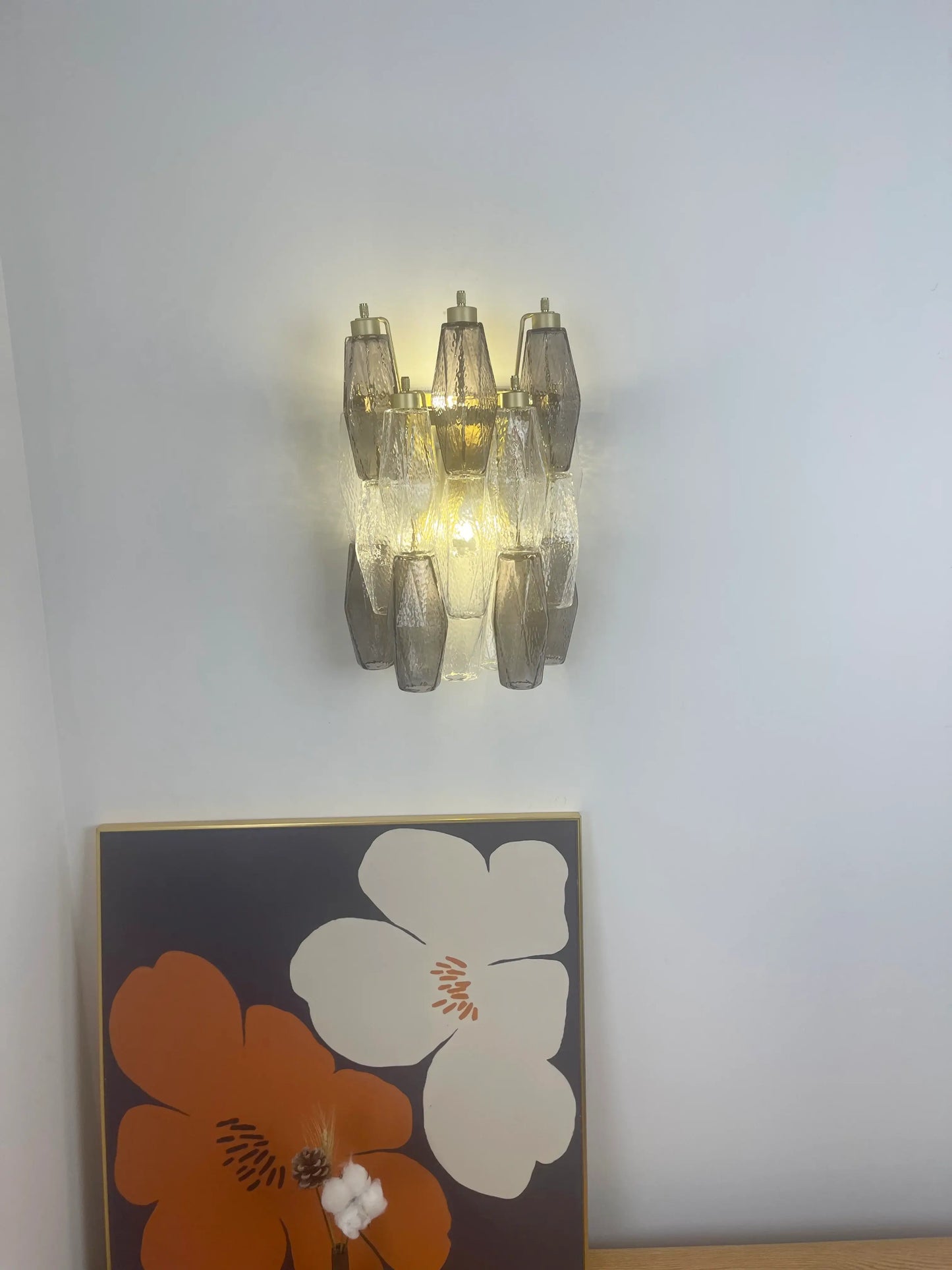 Murano Smoked Transparent Glass Wall Sconces - Nuvé