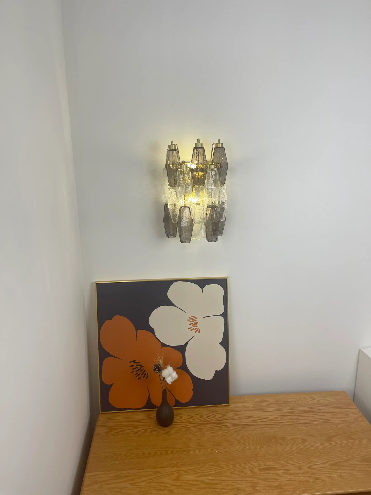 Murano Smoked Transparent Glass Wall Sconces - Nuvé