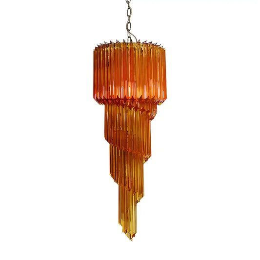 Murano Spiral Amber Prism Glass Chandelier - Nuvé
