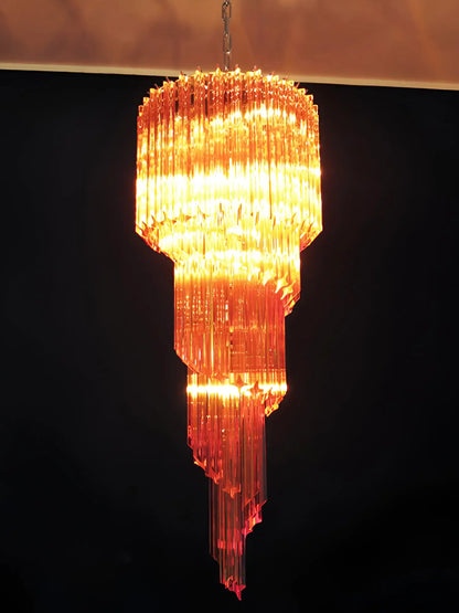 Murano Spiral Amber Prism Glass Chandelier - Nuvé