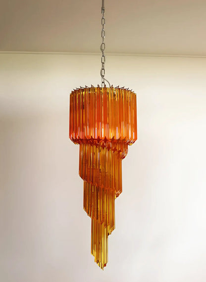 Murano Spiral Amber Prism Glass Chandelier - Nuvé