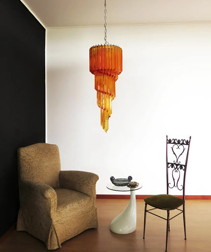 Murano Spiral Amber Prism Glass Chandelier - Nuvé
