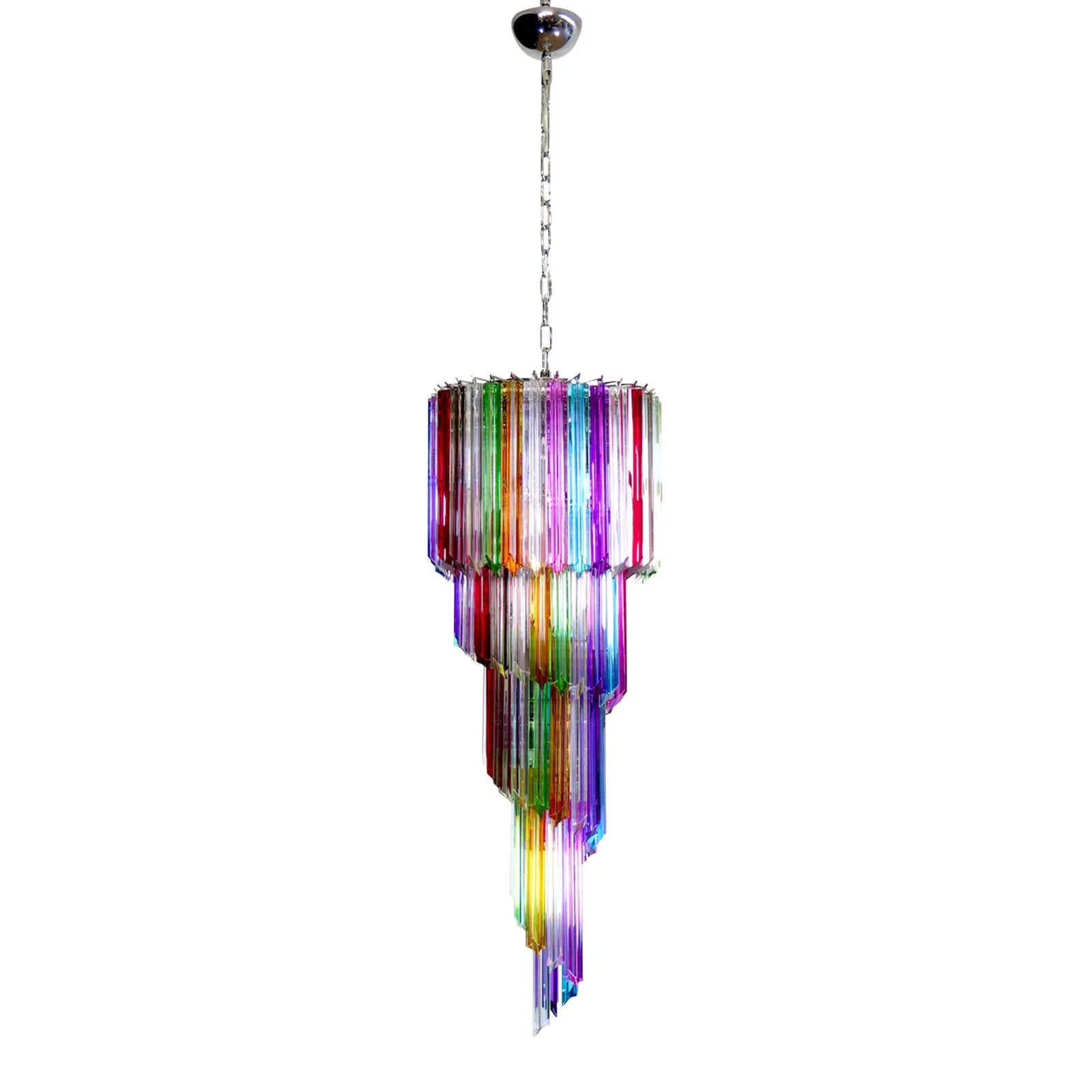 Murano Spiral Multicolor Prism Glass Chandelier - Nuvé