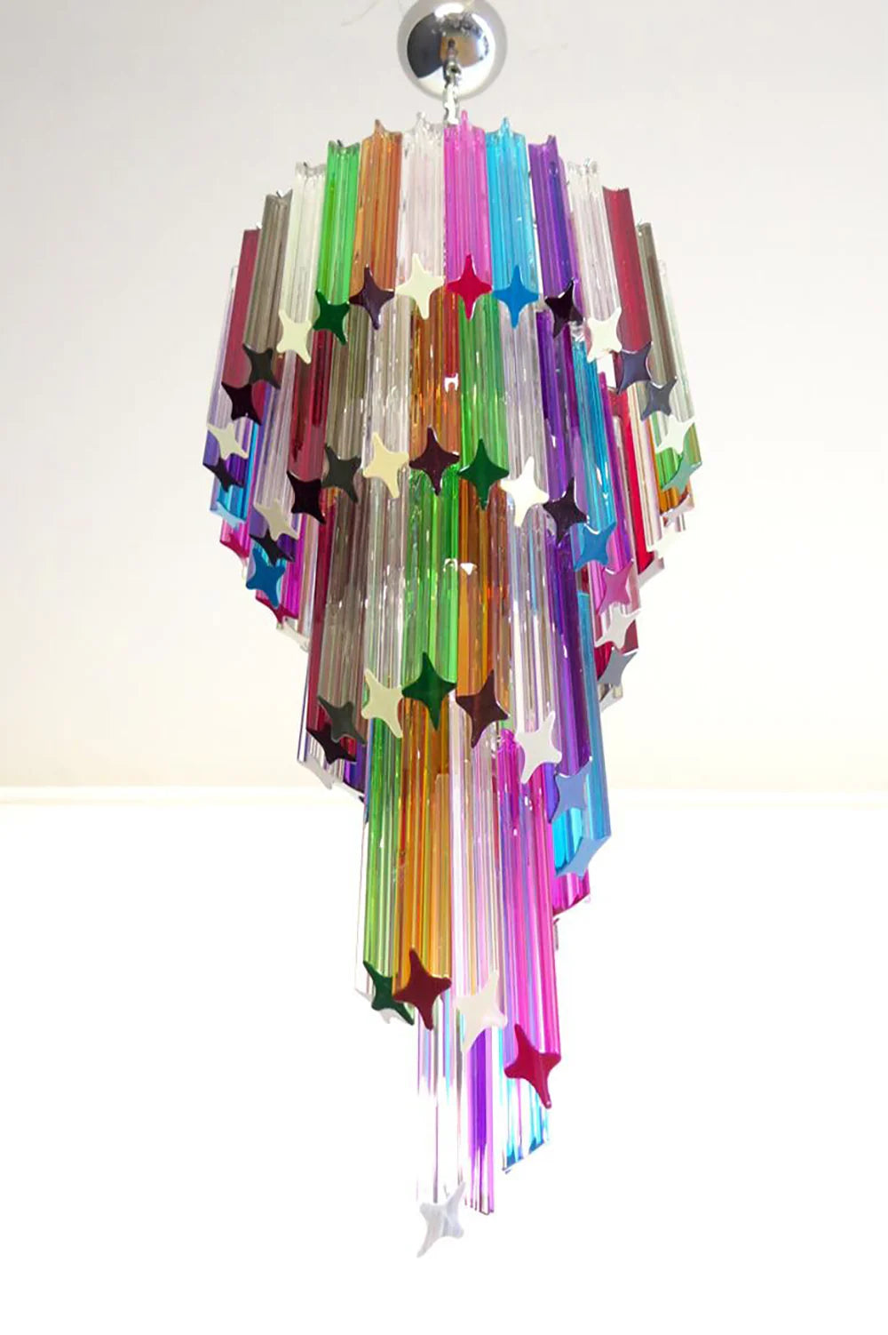 Murano Spiral Multicolor Prism Glass Chandelier - Nuvé