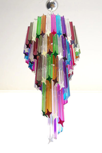 Murano Spiral Multicolor Prism Glass Chandelier - Nuvé