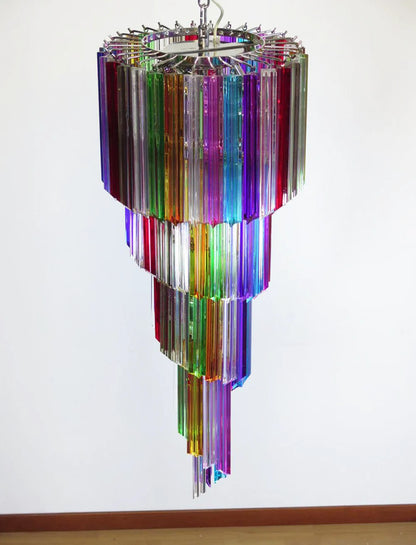 Murano Spiral Multicolor Prism Glass Chandelier - Nuvé