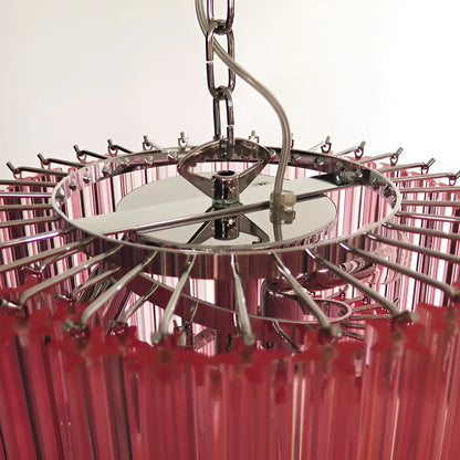 Murano Spiral Pink Prism Glass Chandelier - Nuvé