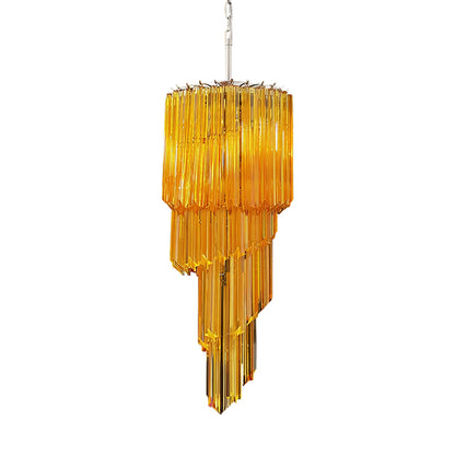 Murano Spiral Prisms Amber Chandelier - Nuvé