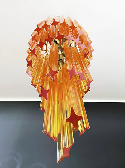 Murano Spiral Prisms Amber Chandelier - Nuvé