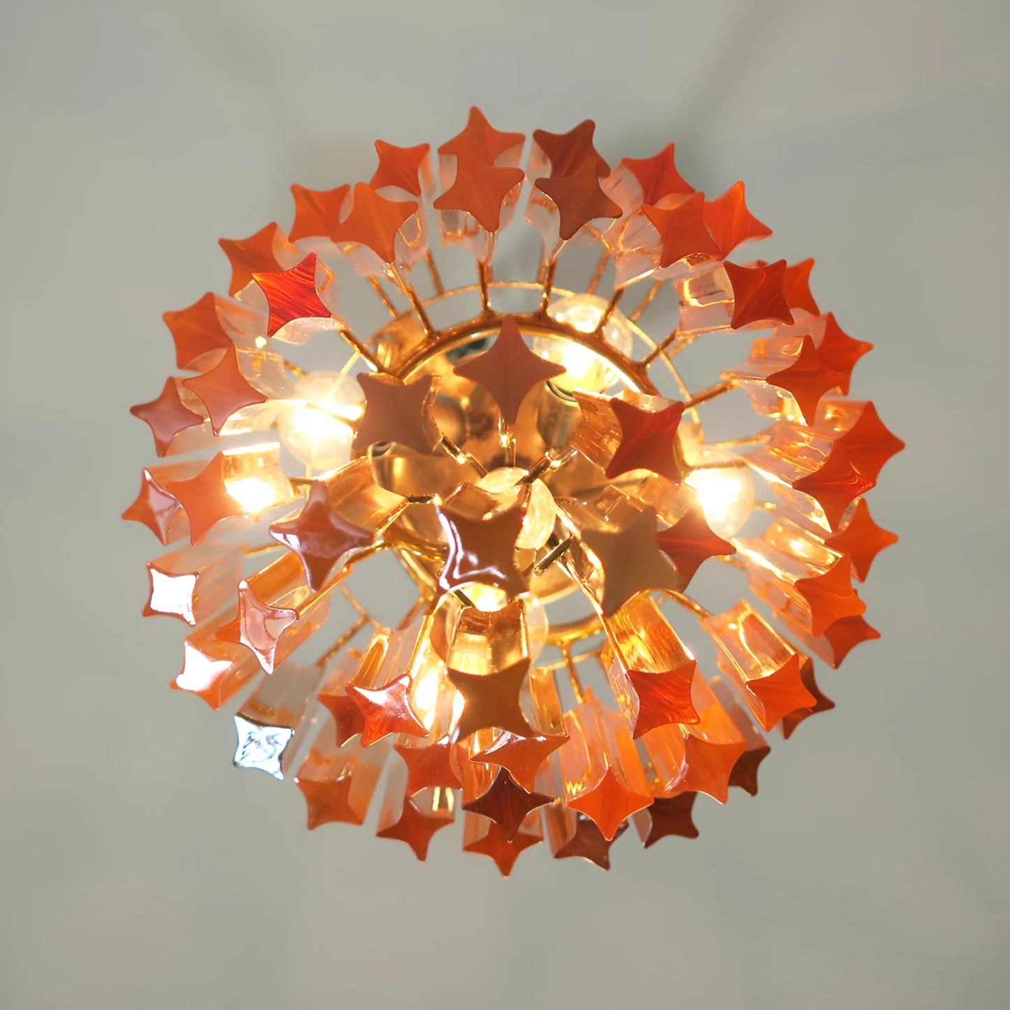 Murano Spiral Prisms Amber Chandelier - Nuvé