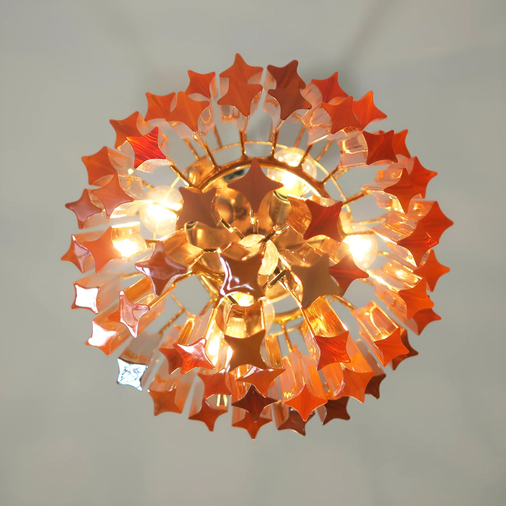 Murano Spiral Prisms Amber Chandelier - Nuvé
