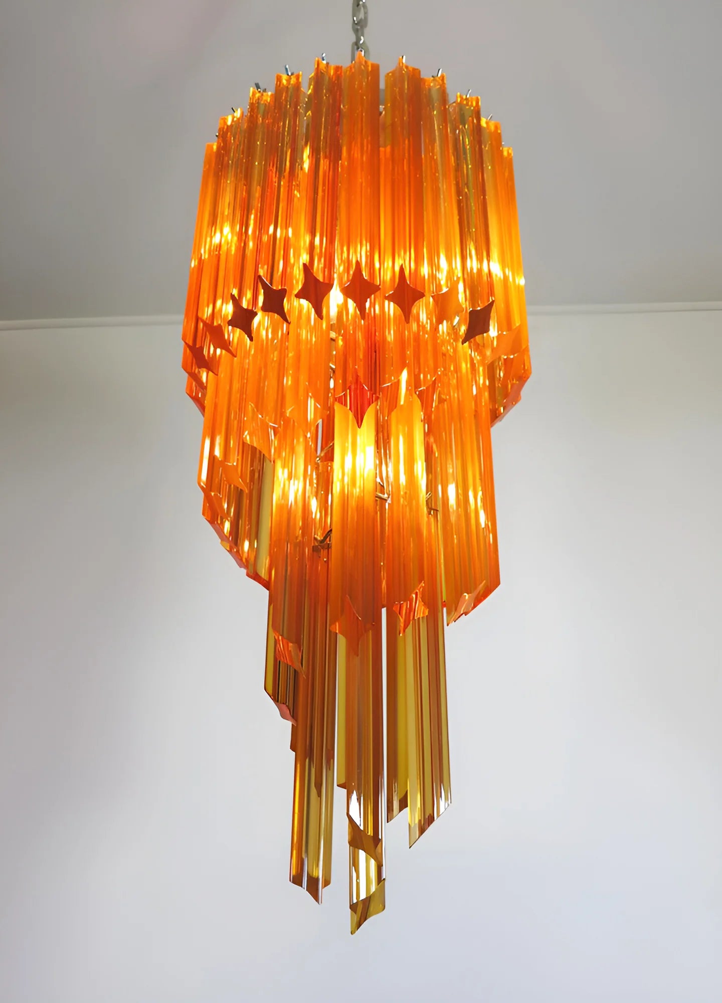 Murano Spiral Prisms Amber Chandelier - Nuvé