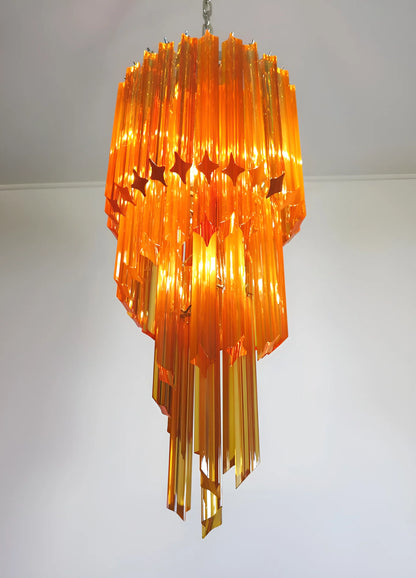 Murano Spiral Prisms Amber Chandelier - Nuvé