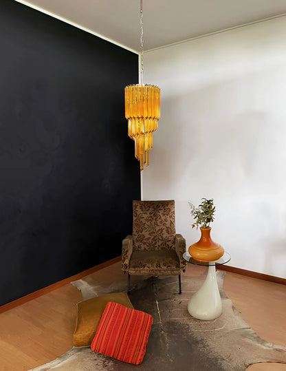 Murano Spiral Prisms Amber Chandelier - Nuvé
