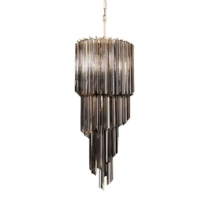 Murano Spiral Prisms Smoked Chandelier - Nuvé