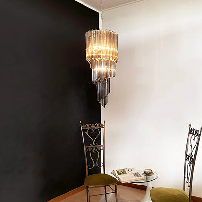 Murano Spiral Prisms Smoked Chandelier - Nuvé