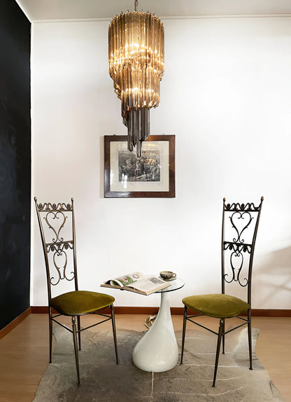 Murano Spiral Prisms Smoked Chandelier - Nuvé