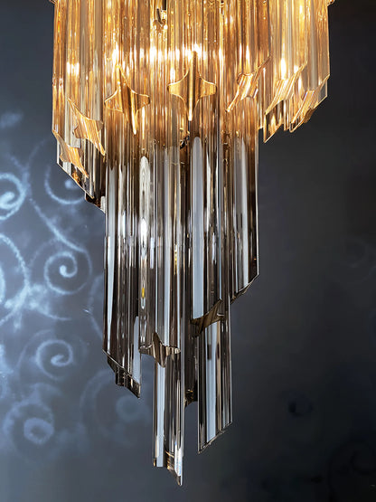 Murano Spiral Prisms Smoked Chandelier - Nuvé