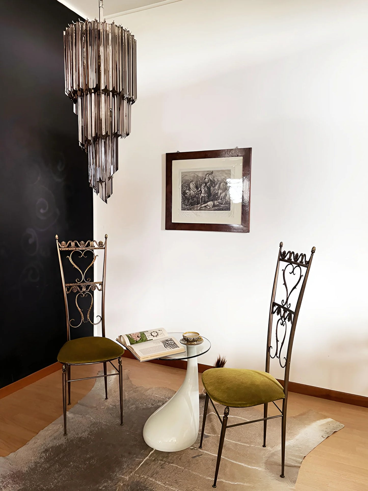 Murano Spiral Prisms Smoked Chandelier - Nuvé