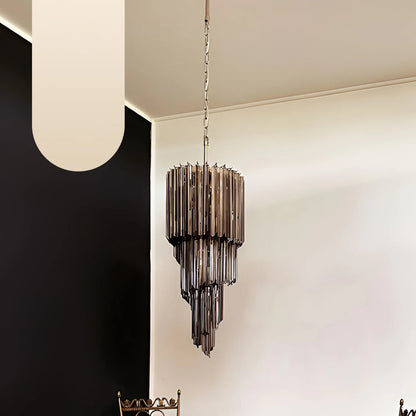 Murano Spiral Prisms Smoked Chandelier - Nuvé