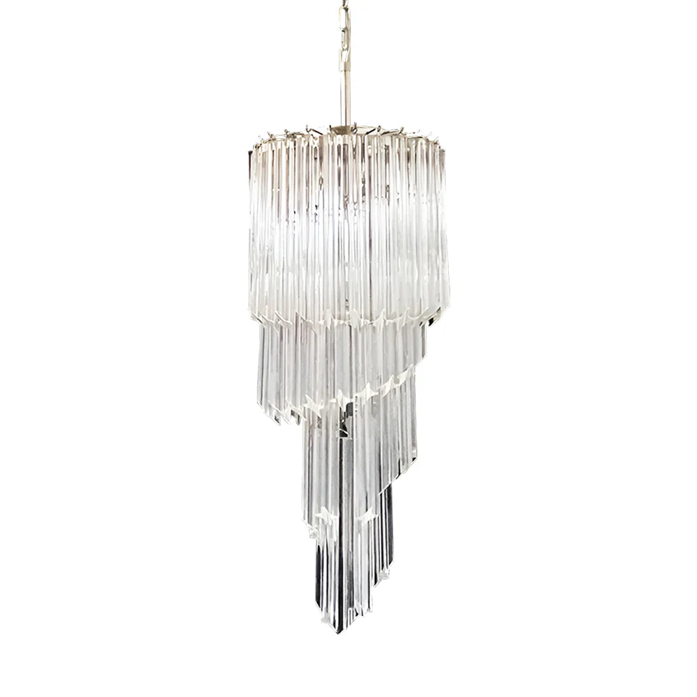 Murano Spiral Prisms Transparent Chandelier - Nuvé