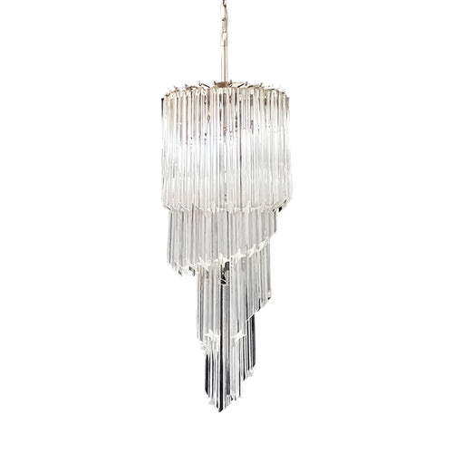 Murano Spiral Prisms Transparent Chandelier - Nuvé