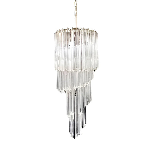 Murano Spiral Prisms Transparent Chandelier - Nuvé