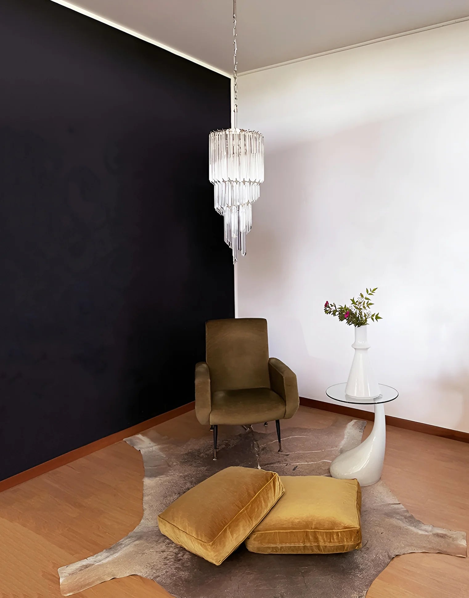 Murano Spiral Prisms Transparent Chandelier - Nuvé