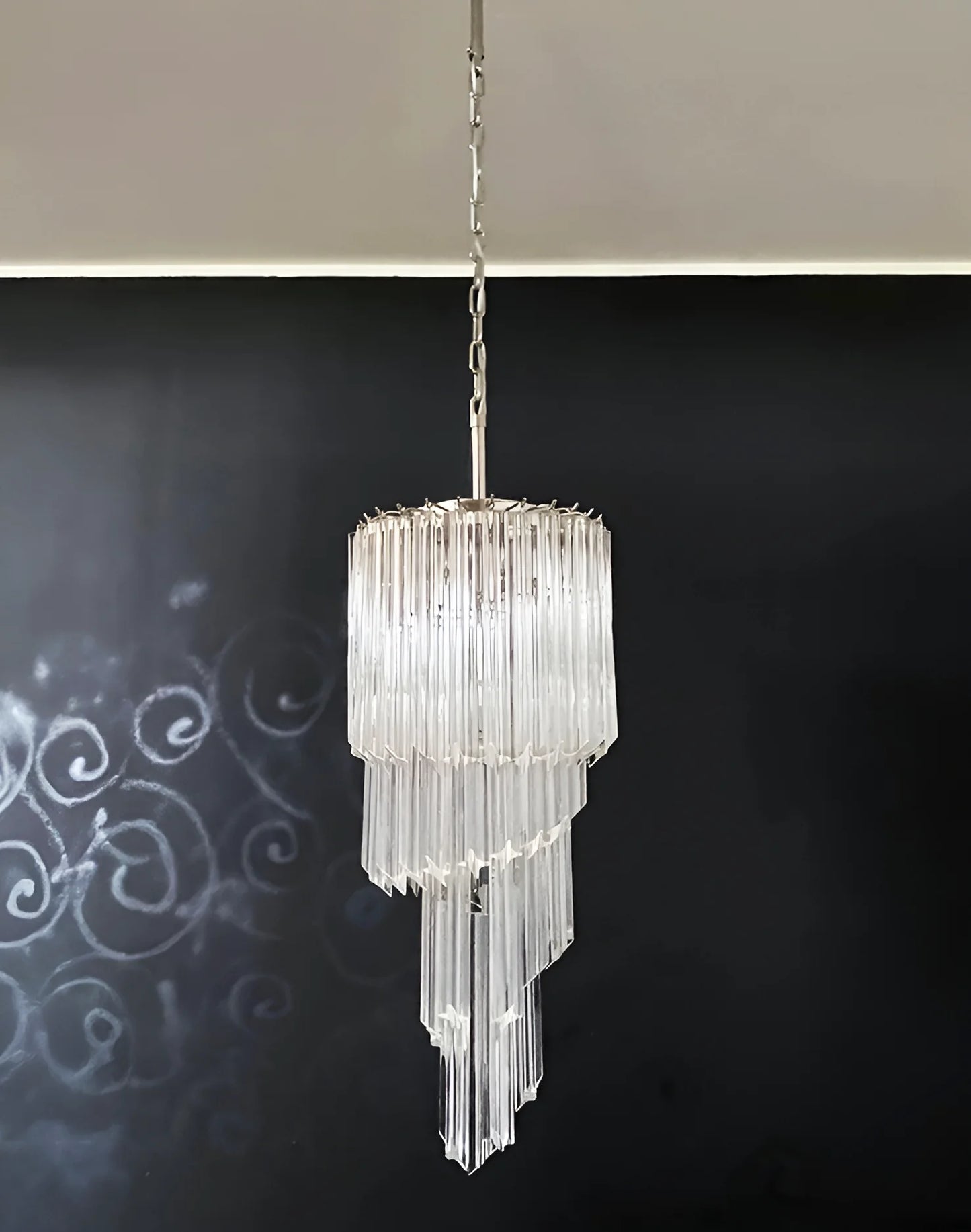 Murano Spiral Prisms Transparent Chandelier - Nuvé