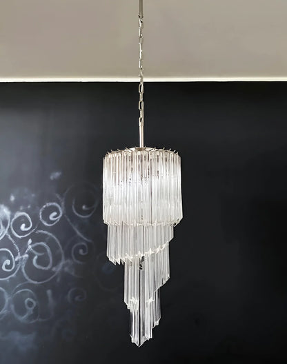 Murano Spiral Prisms Transparent Chandelier - Nuvé