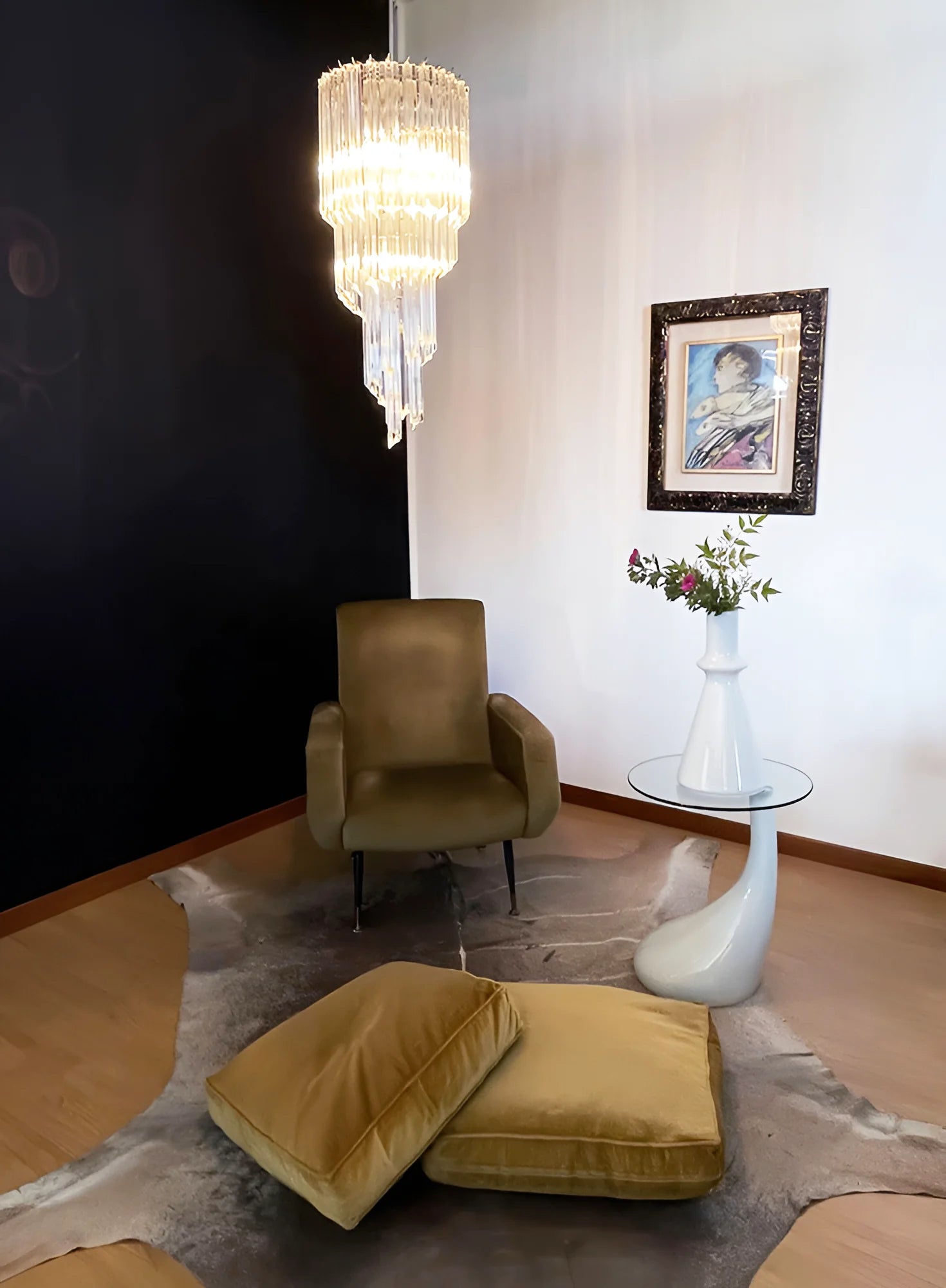 Murano Spiral Prisms Transparent Chandelier - Nuvé
