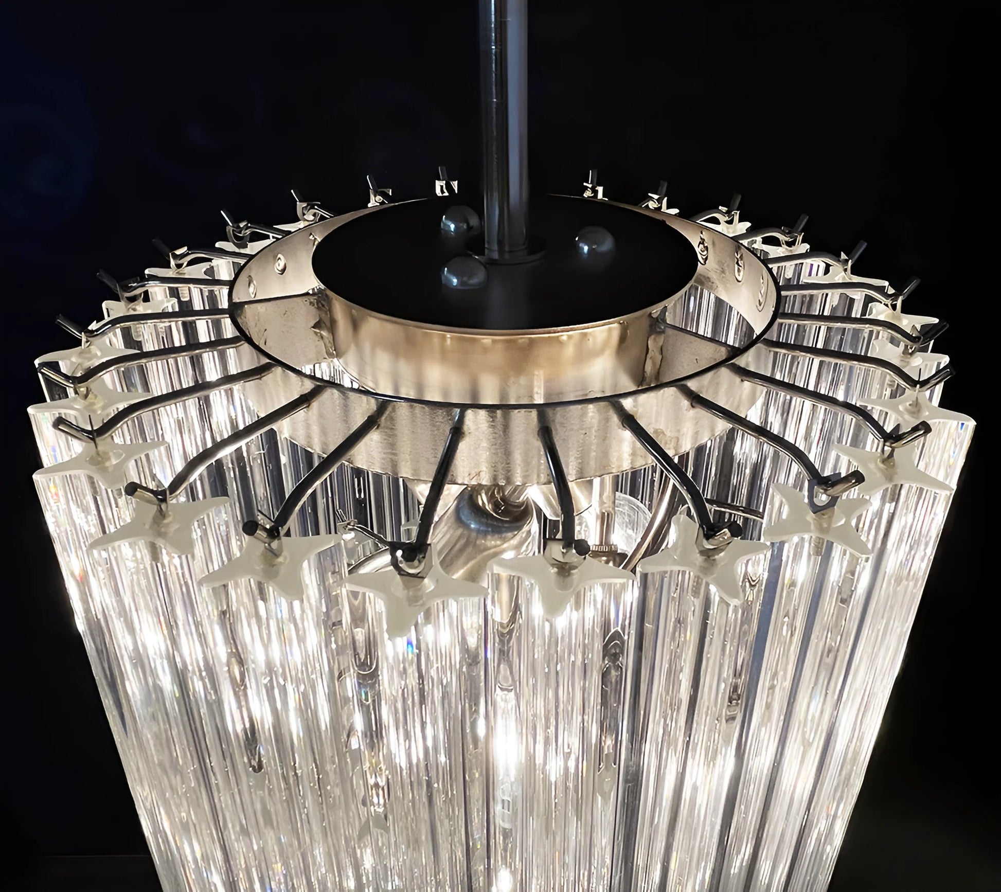 Murano Spiral Prisms Transparent Chandelier - Nuvé