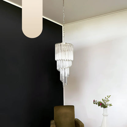 Murano Spiral Prisms Transparent Chandelier - Nuvé