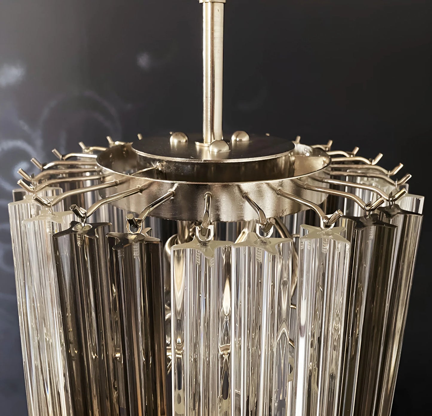 Murano Spiral Prisms Transparent Smoked Chandelier - Nuvé