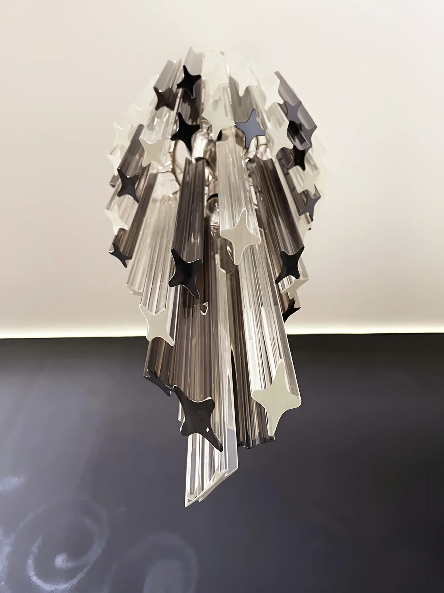 Murano Spiral Prisms Transparent Smoked Chandelier - Nuvé