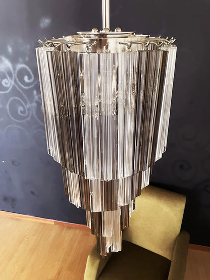 Murano Spiral Prisms Transparent Smoked Chandelier - Nuvé
