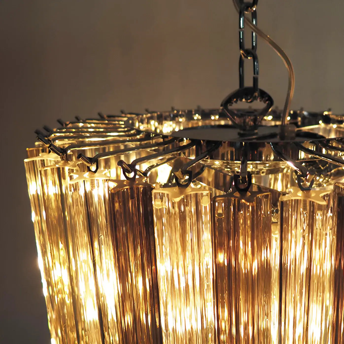 Murano Spiral Transparent Smoked Prism Glass Chandelier - Nuvé
