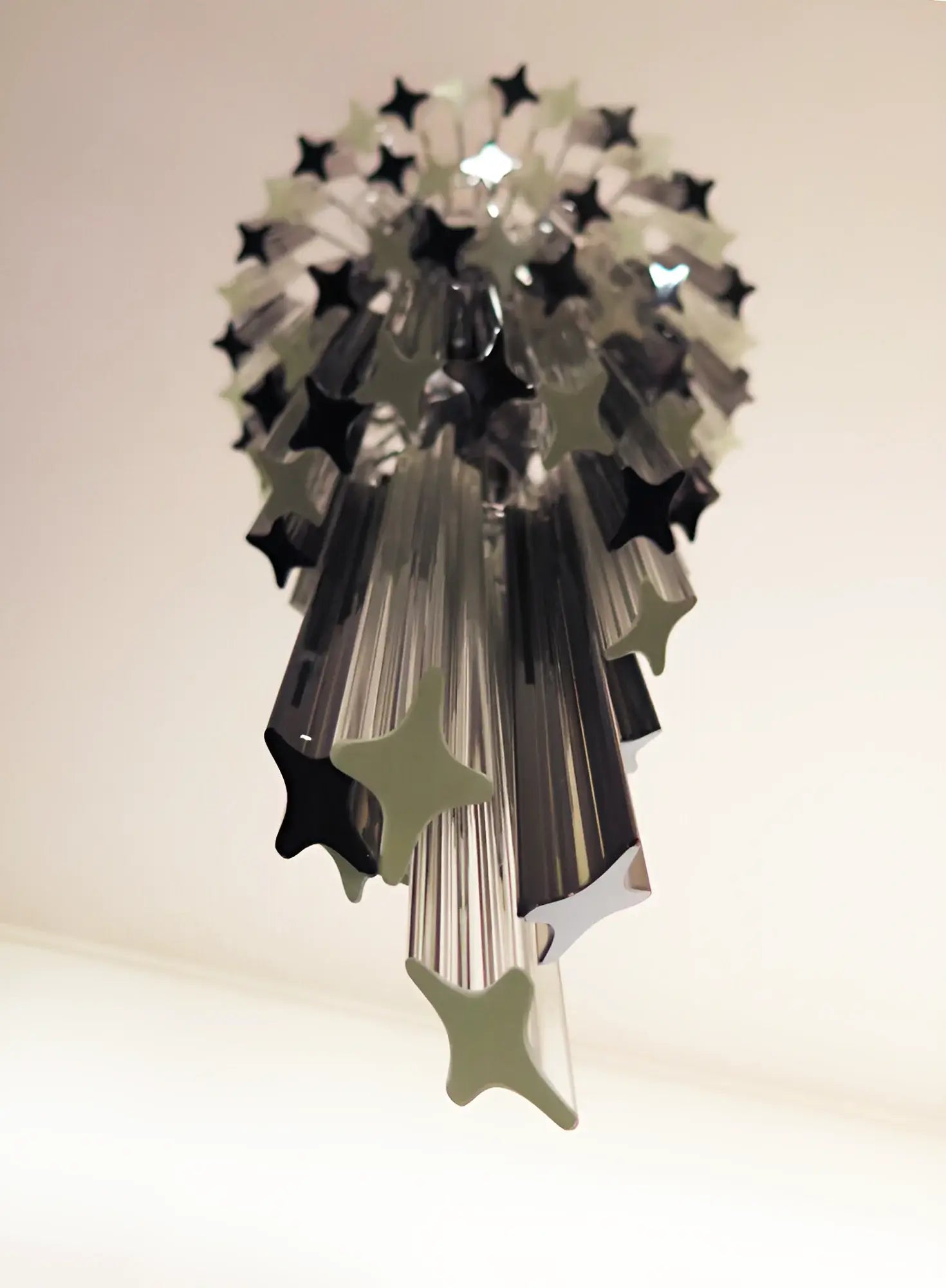 Murano Spiral Transparent Smoked Prism Glass Chandelier - Nuvé