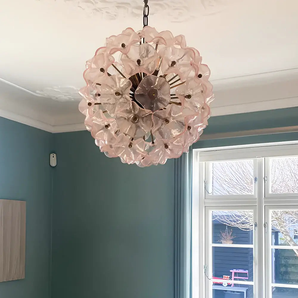 Murano Sputnik Poppy Pink Chandelier - Nuvé