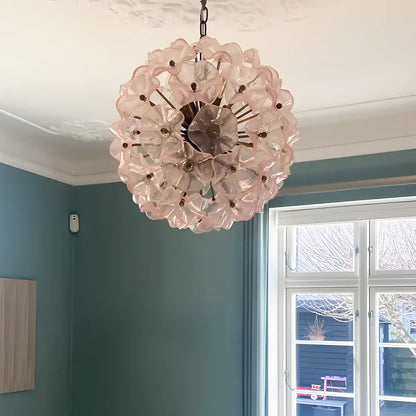 Murano Sputnik Poppy Pink Chandelier - Nuvé