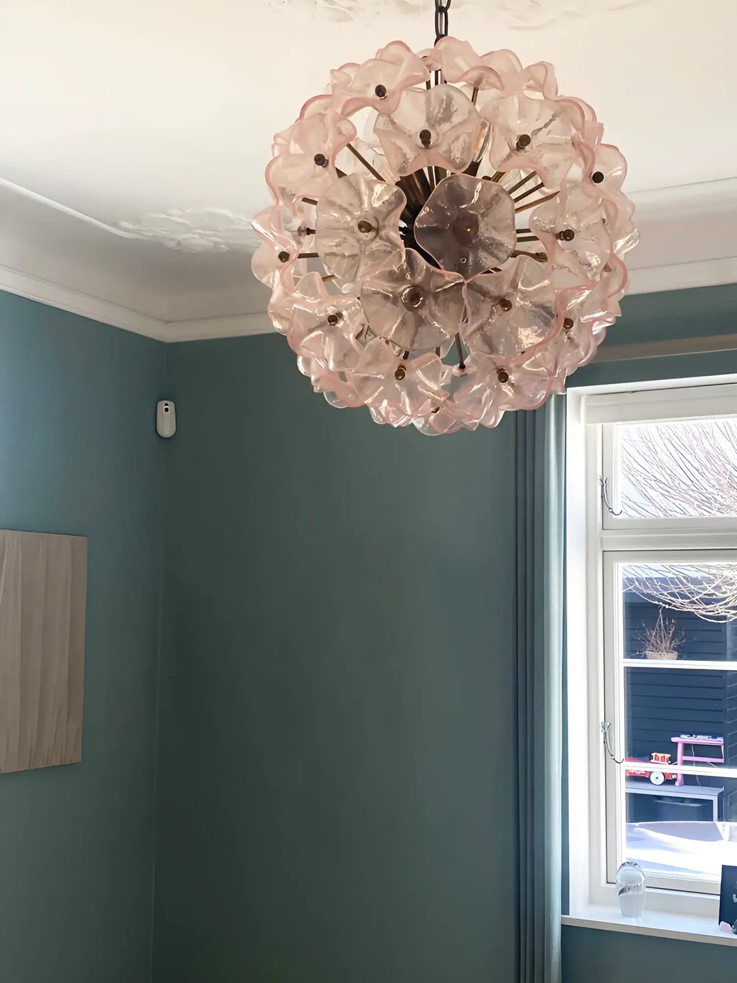 Murano Sputnik Poppy Pink Chandelier - Nuvé