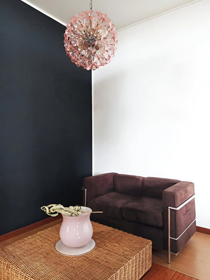 Murano Sputnik Poppy Pink Chandelier - Nuvé